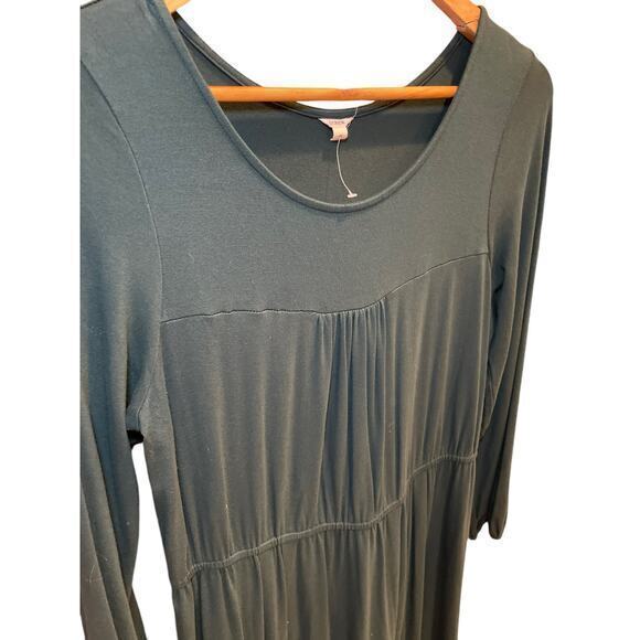 EUC J.‎ Crew Deep Jade Hunter Green Longsleeve Knee Length Scoop Neck Dress - Picture 5 of 11